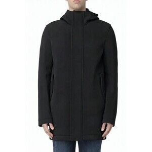 Manuel Ritz Hooded Black Coat With High Collar - NWT